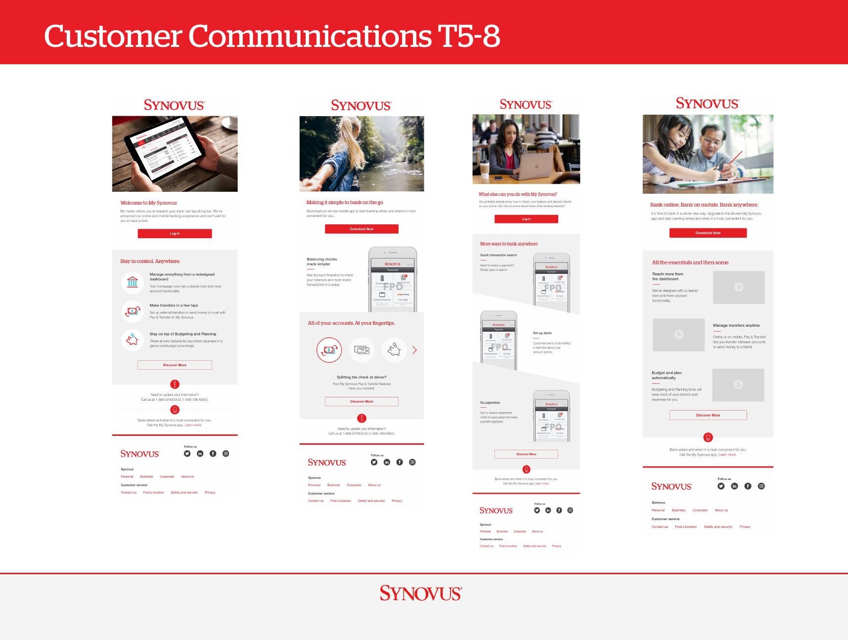 Customer Communications emails, touches 5 to 8