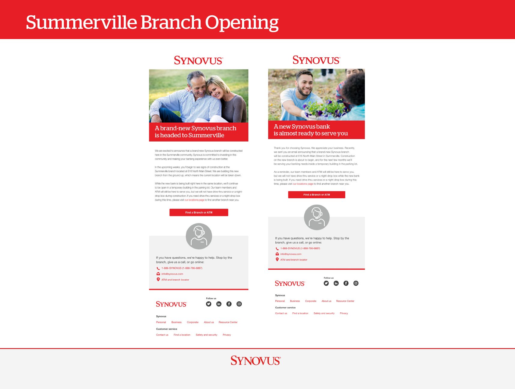 Summerville Branch Opening emails